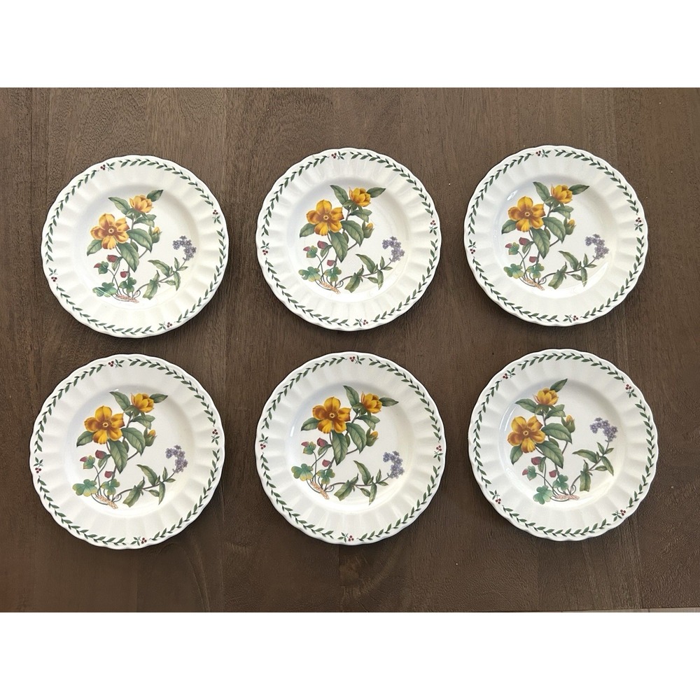 Mikasa Maxima Summer Symphony Plates Bread & Butter Dessert Floral Set Of 6